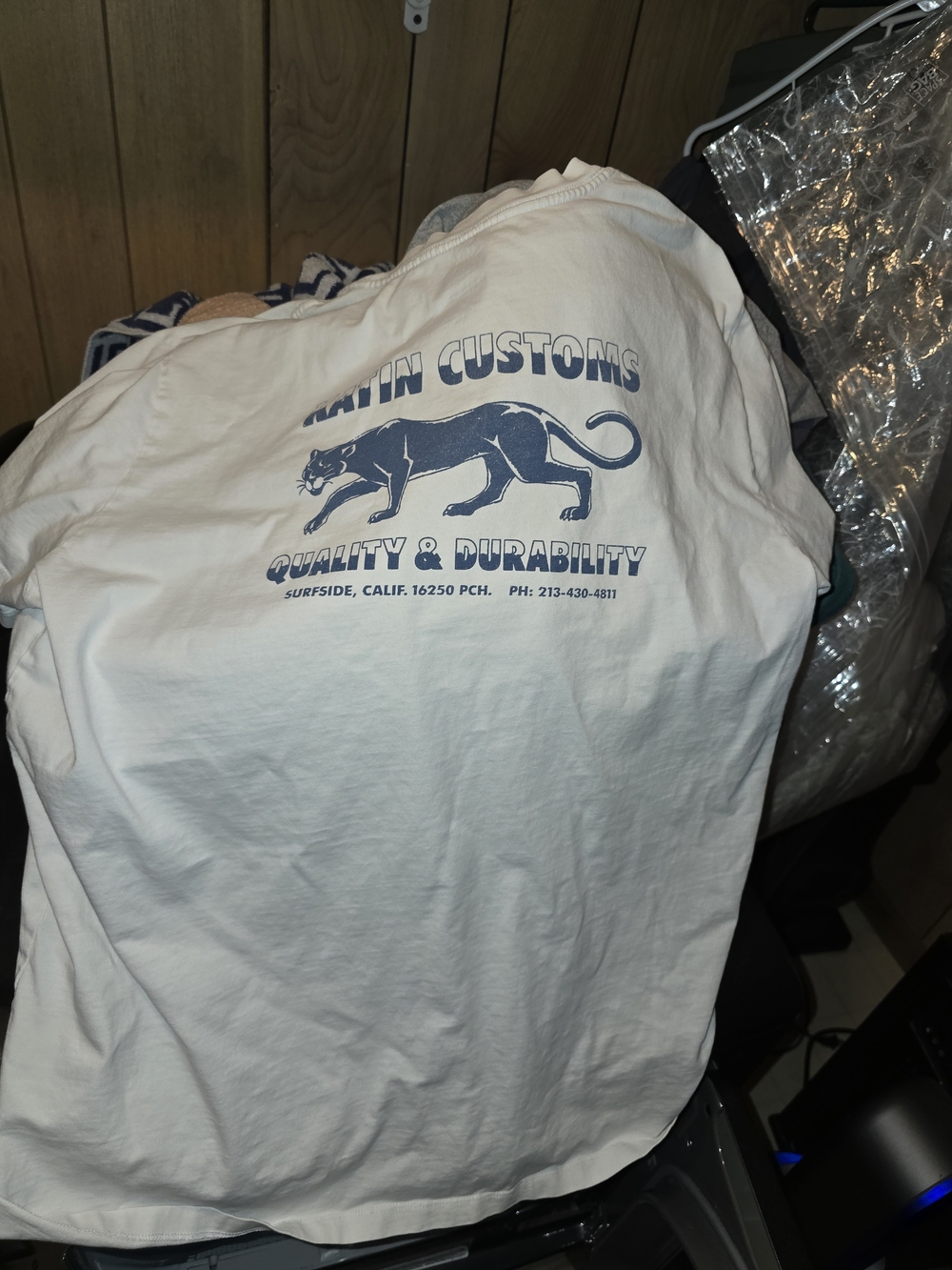Katin White Tee with Navy Logo Print Xl